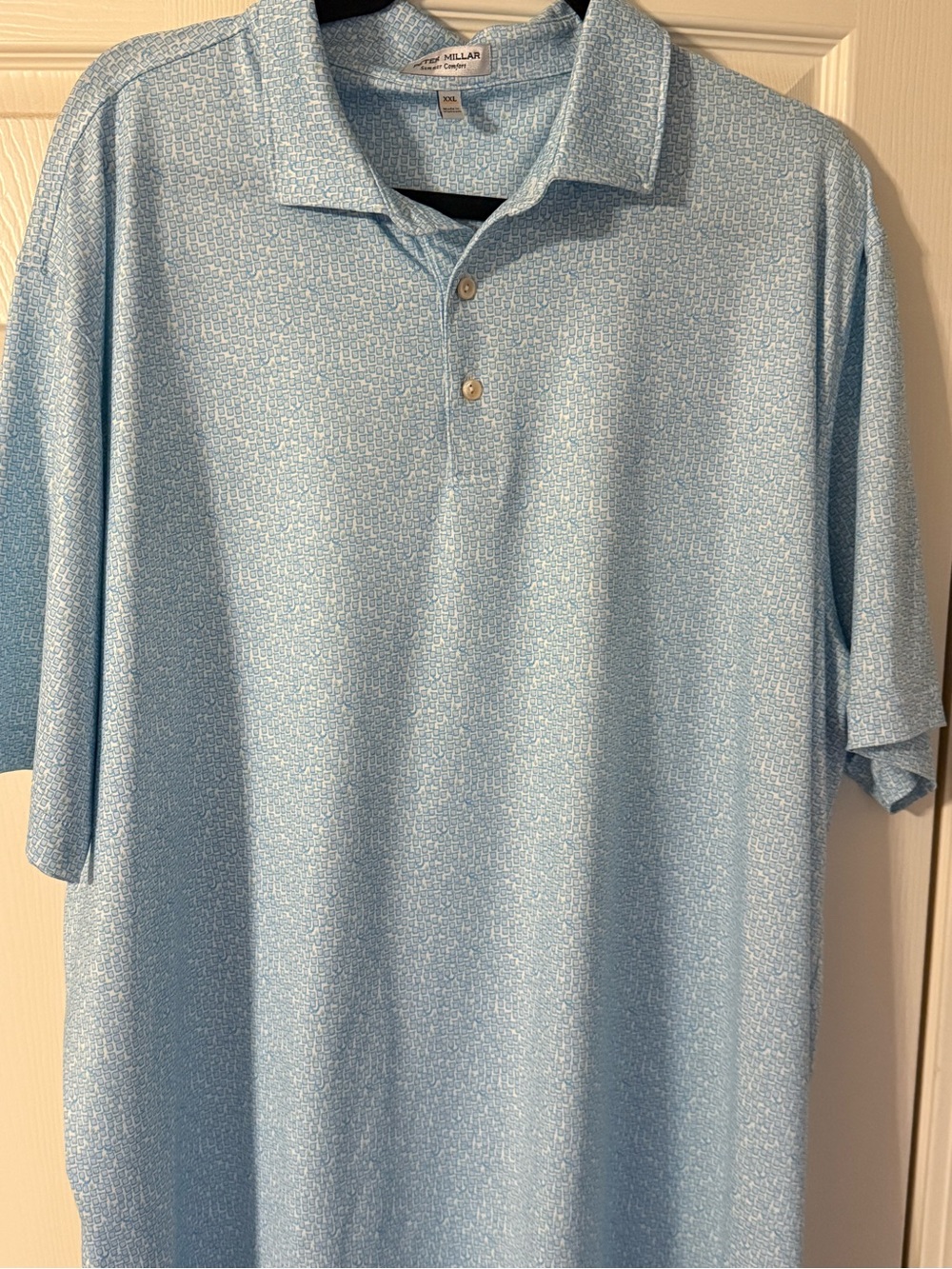Peter millar Blue Textured Polo Shirt - Men's